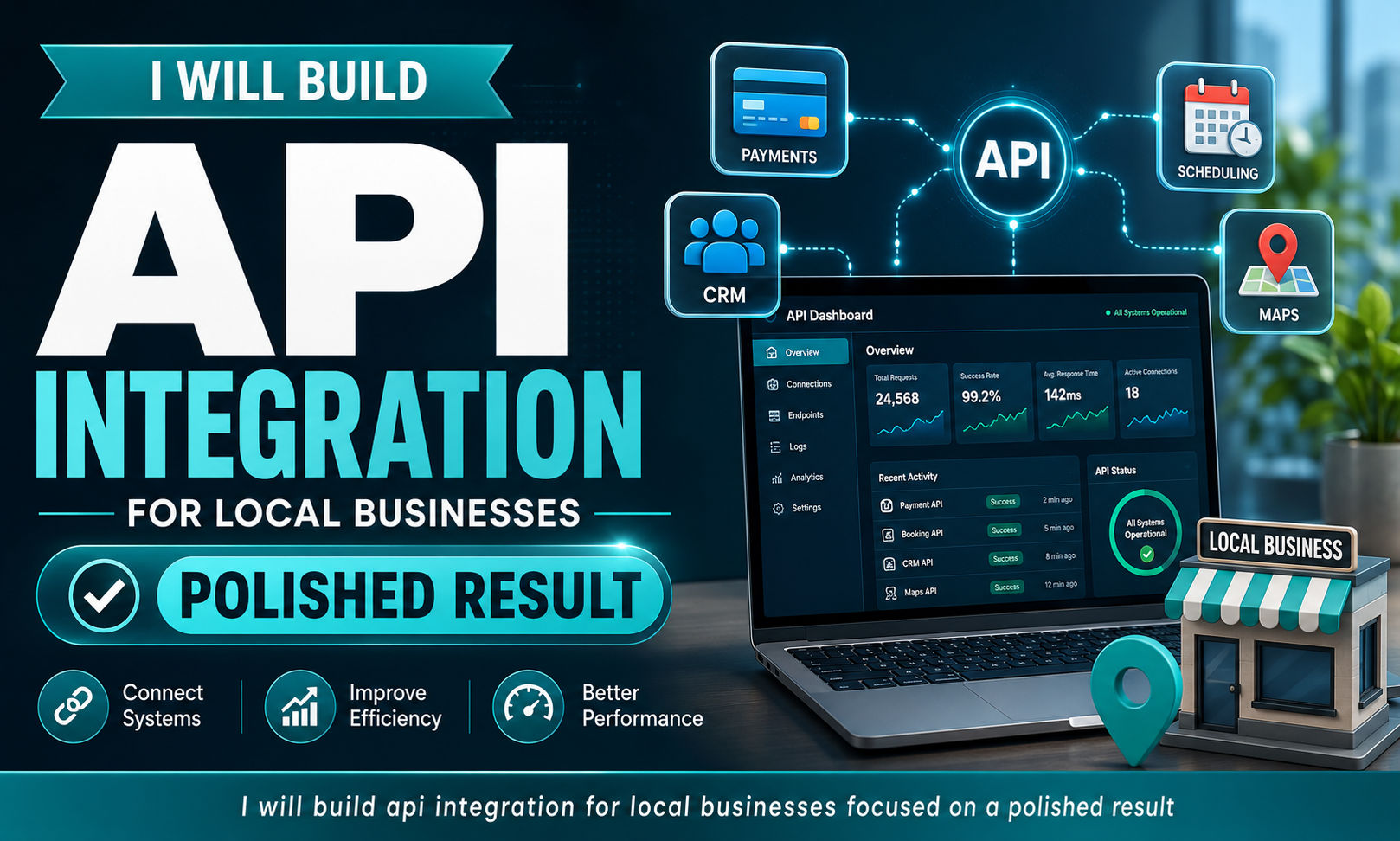 I will build api integration for local businesses focused on a polished result