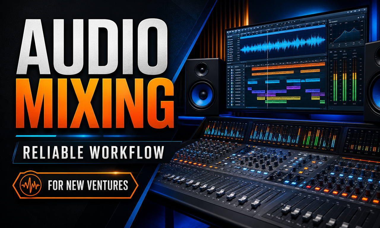 I will build audio mixing for new ventures focused on a reliable workflow