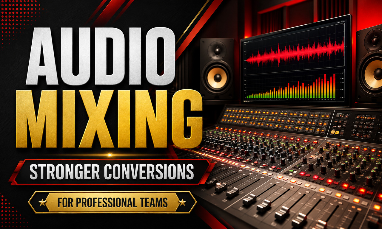 I will build audio mixing for professional teams focused on stronger conversions