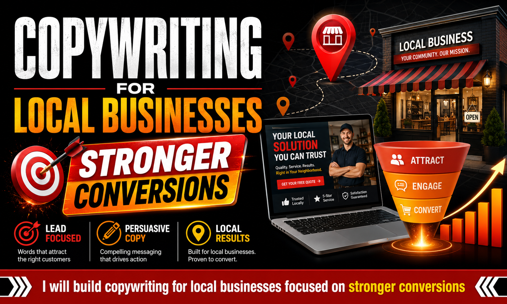 I will build copywriting for local businesses focused on stronger conversions