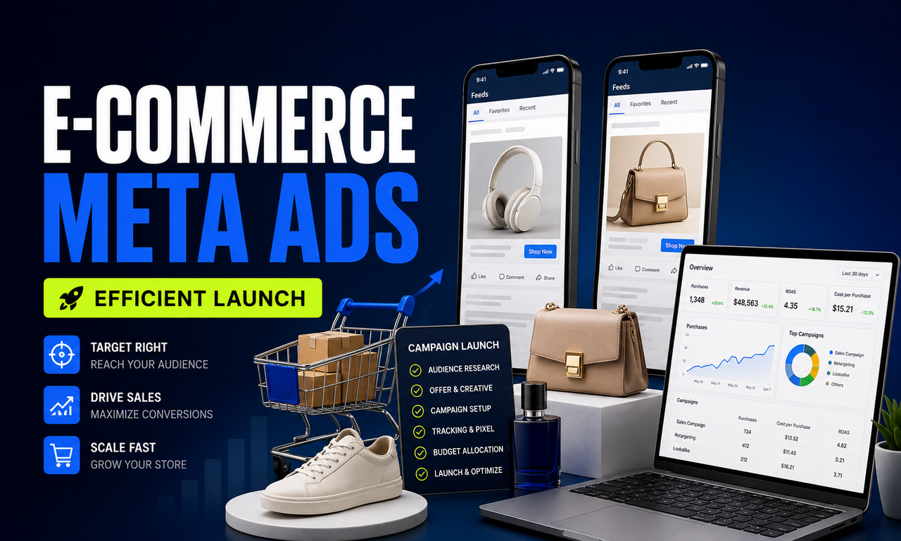 I will build meta ads for e-commerce stores focused on an efficient launch