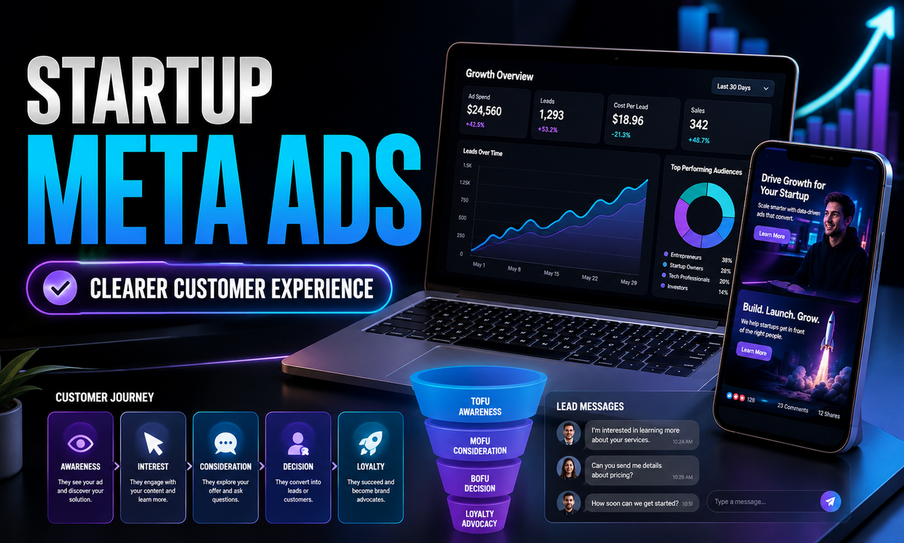 I will build meta ads for growing startups focused on a clearer customer experience