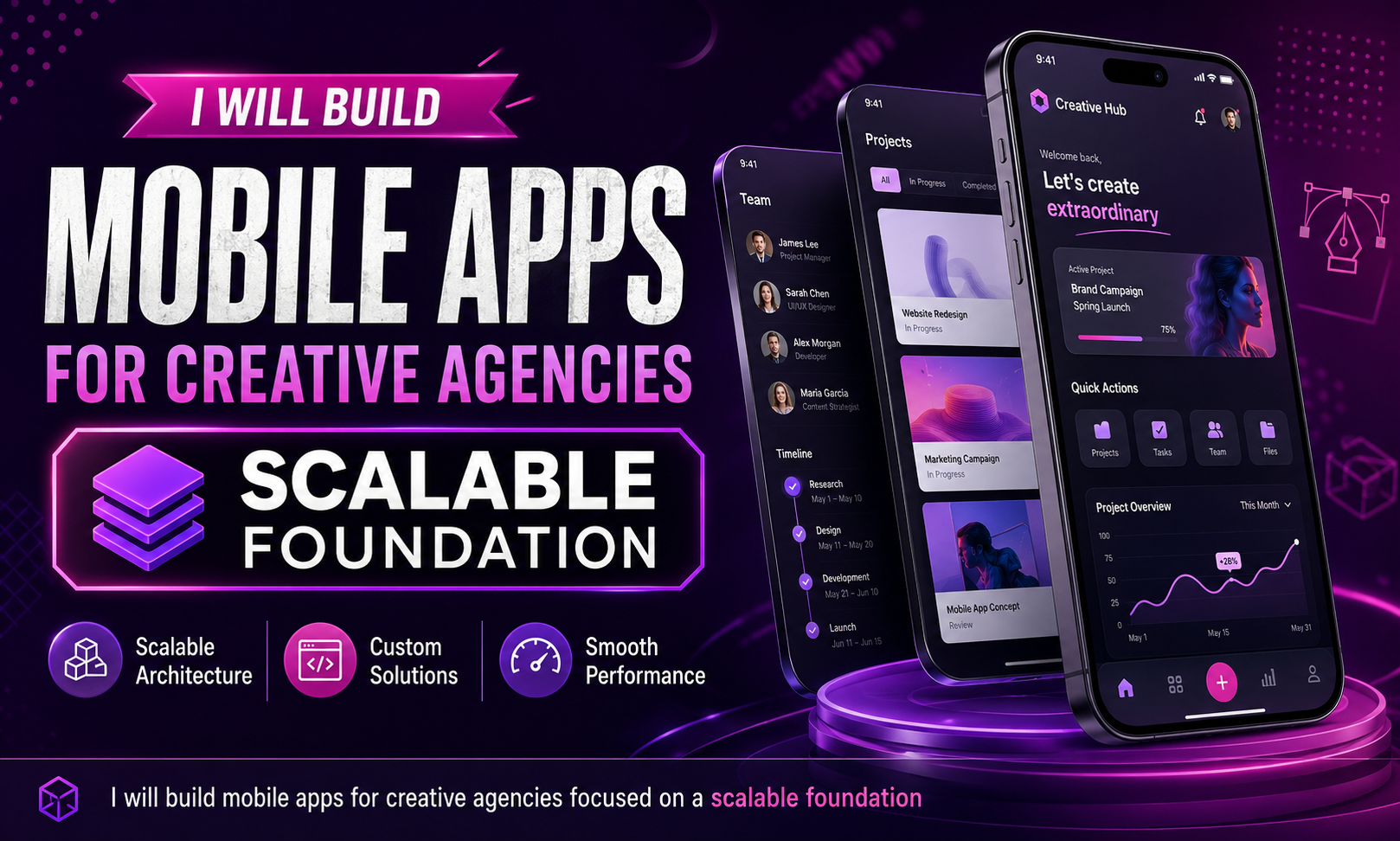 I will build mobile apps for creative agencies focused on a scalable foundation