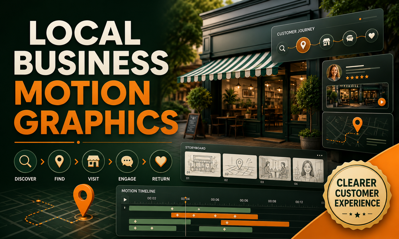 I will build motion graphics for local businesses focused on a clearer customer experience