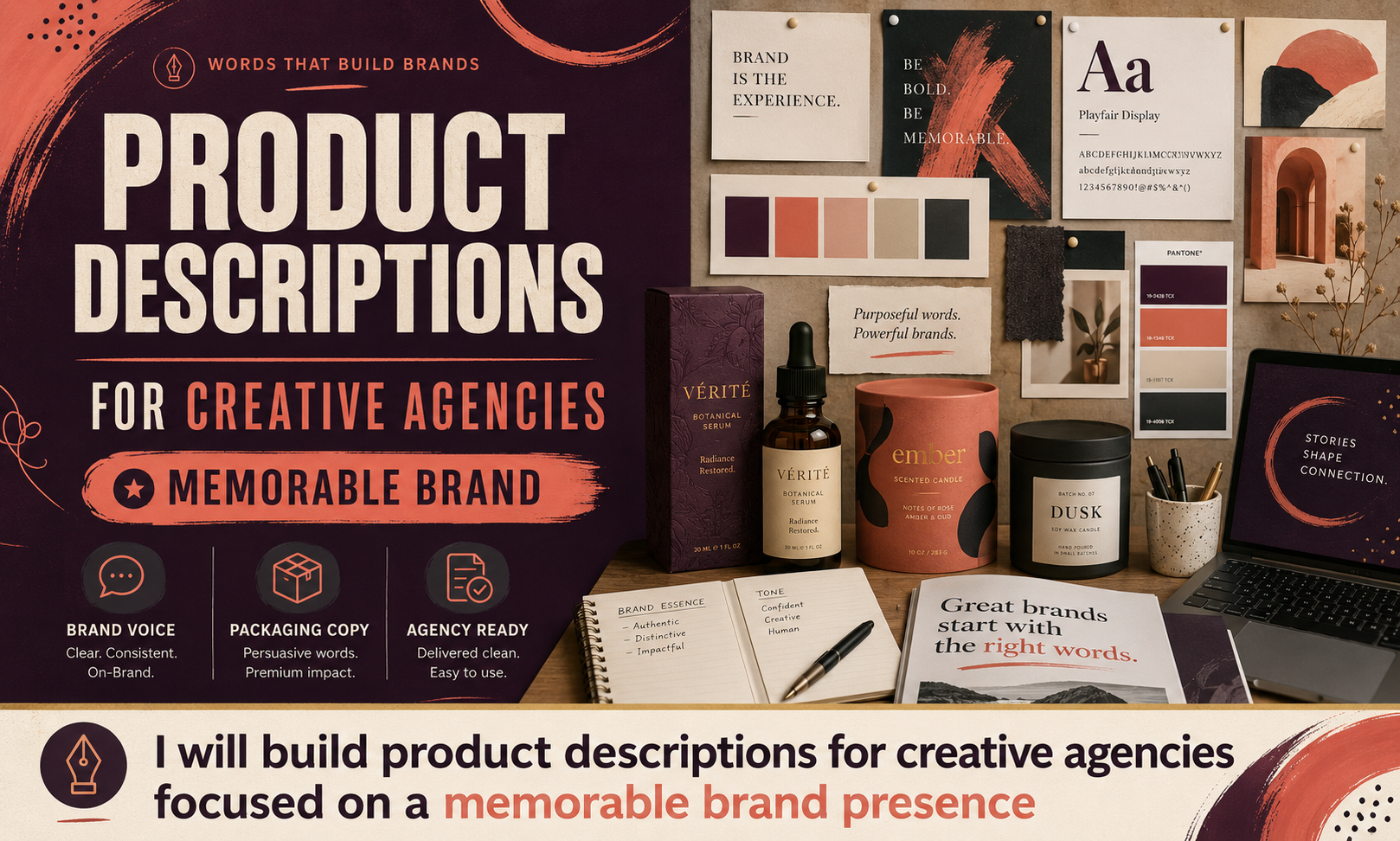 I will build product descriptions for creative agencies focused on a memorable brand presence