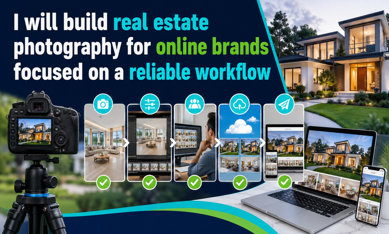 I will build real estate photography for online brands focused on a reliable workflow