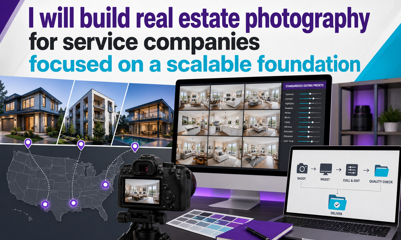 I will build real estate photography for service companies focused on a scalable foundation