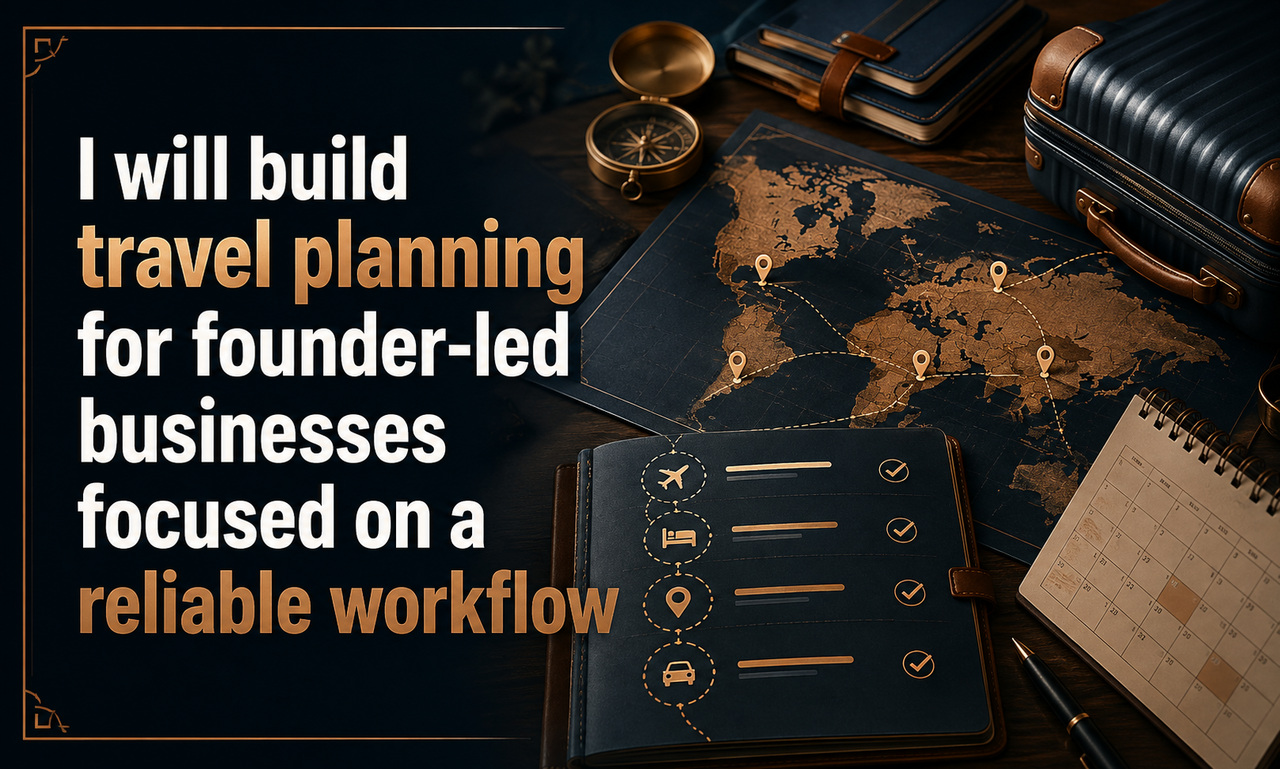 I will build travel planning for founder-led businesses focused on a reliable workflow