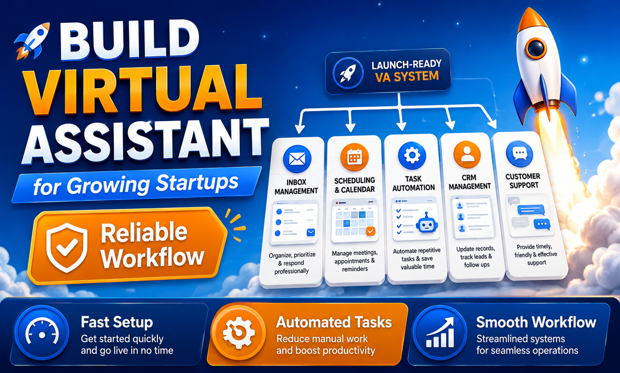 I will build virtual assistant for growing startups focused on a reliable workflow