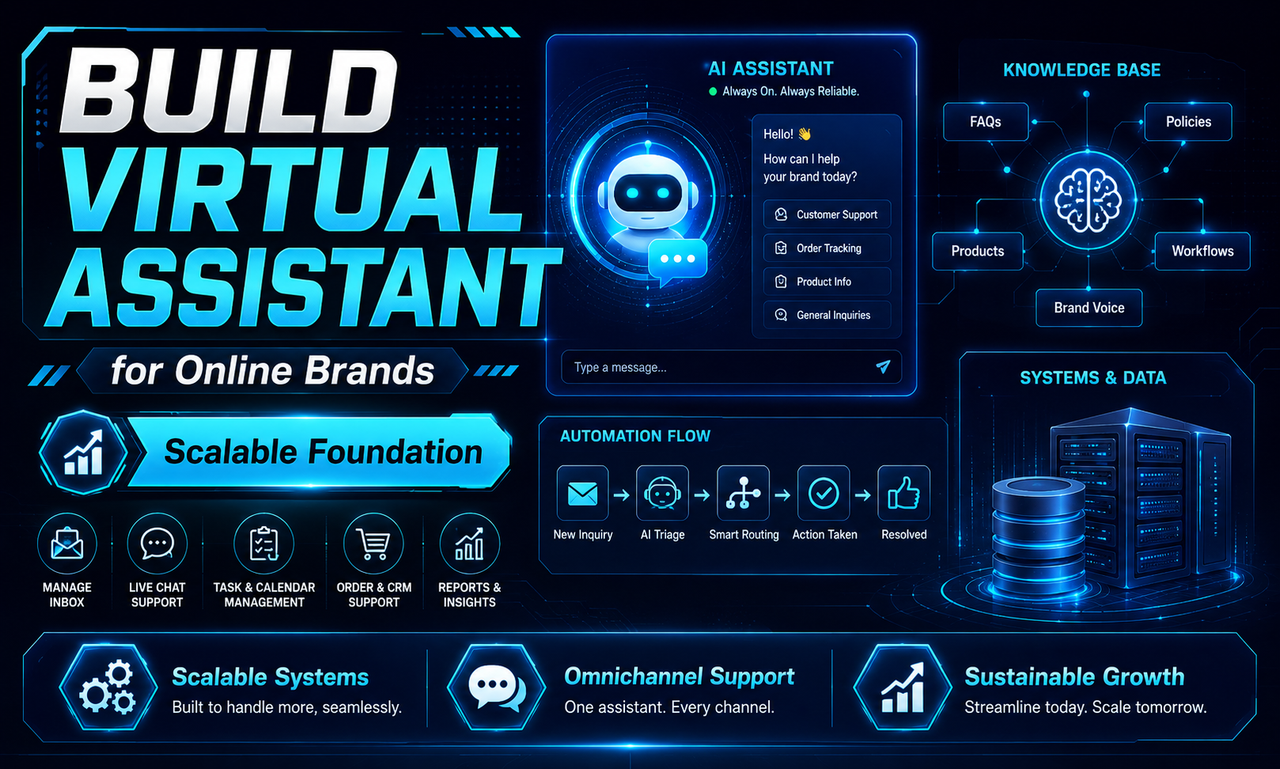I will build virtual assistant for online brands focused on a scalable foundation