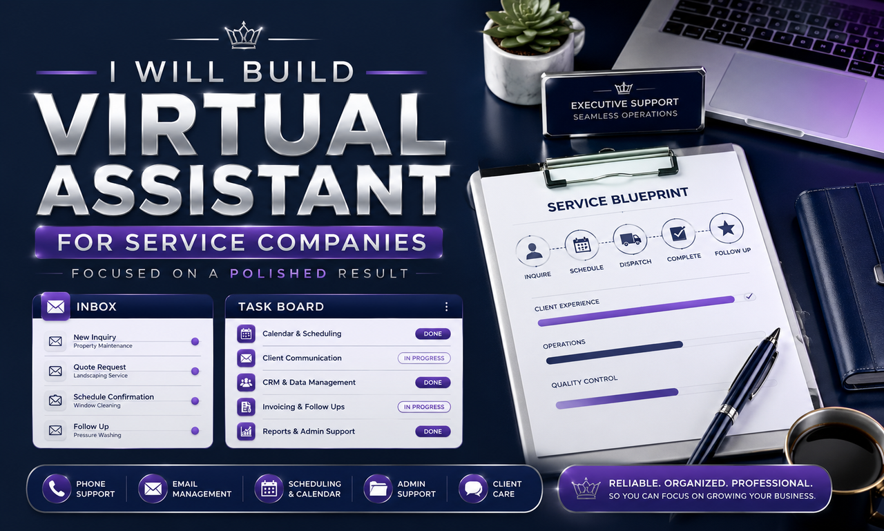 I will build virtual assistant for service companies focused on a polished result