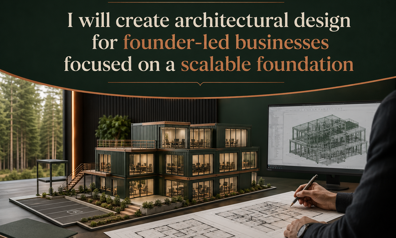 I will create architectural design for founder-led businesses focused on a scalable foundation