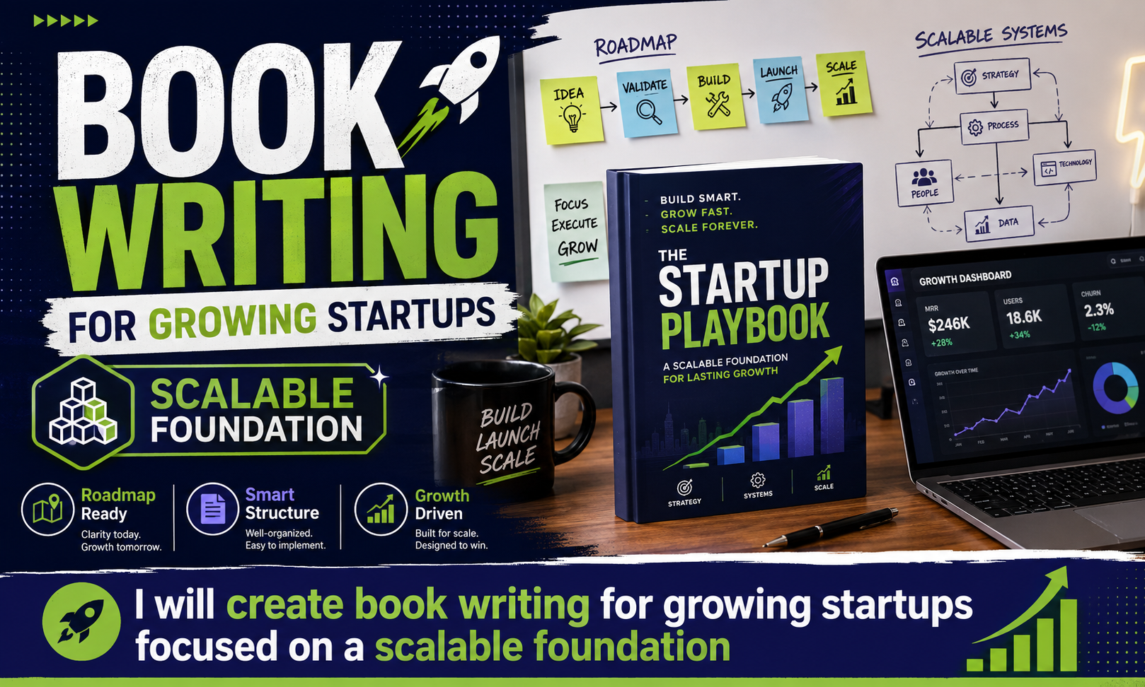 I will create book writing for growing startups focused on a scalable foundation