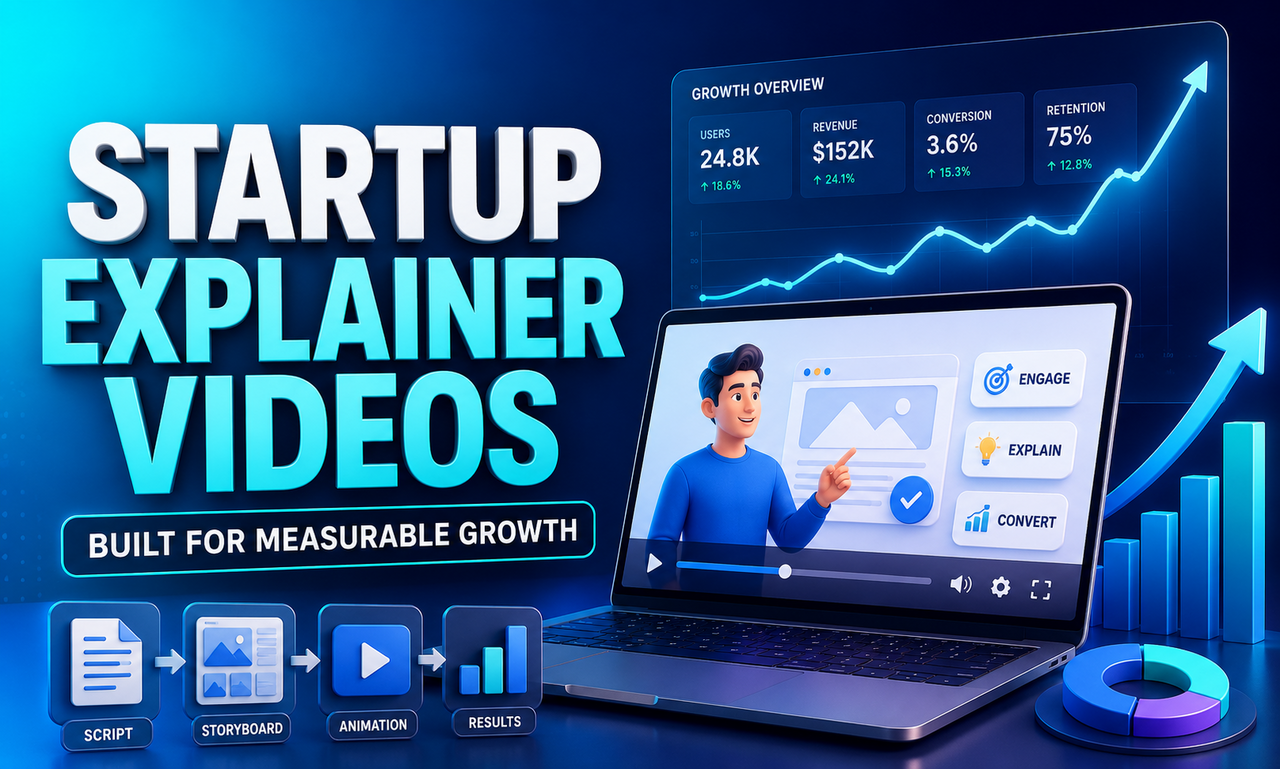 I will create explainer videos for growing startups focused on measurable growth