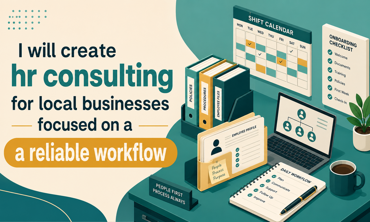 I will create hr consulting for local businesses focused on a reliable workflow