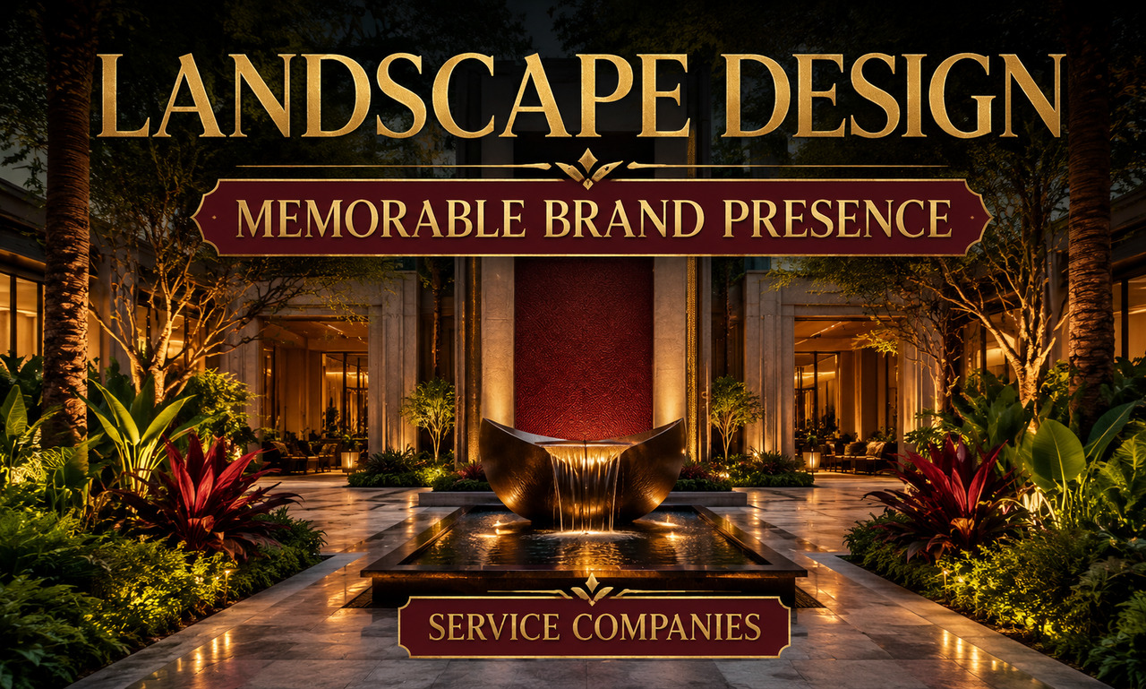 I will create landscape design for service companies focused on a memorable brand presence