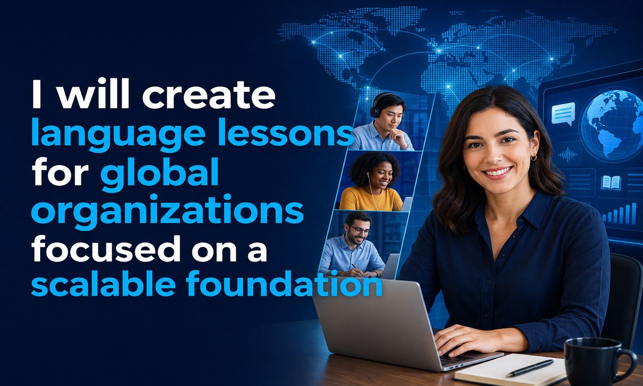 I will create language lessons for global organizations focused on a scalable foundation