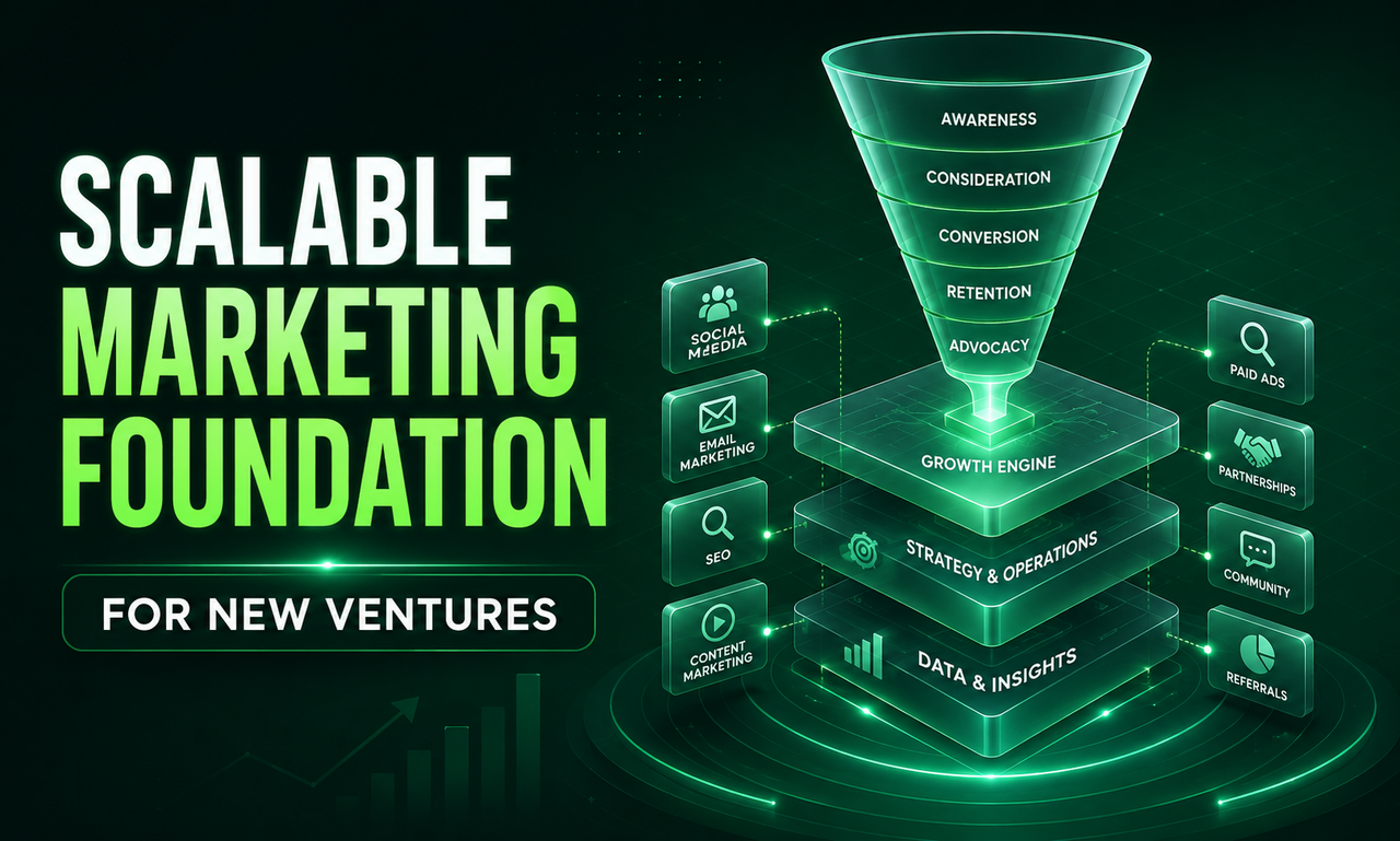 I will create marketing strategy for new ventures focused on a scalable foundation