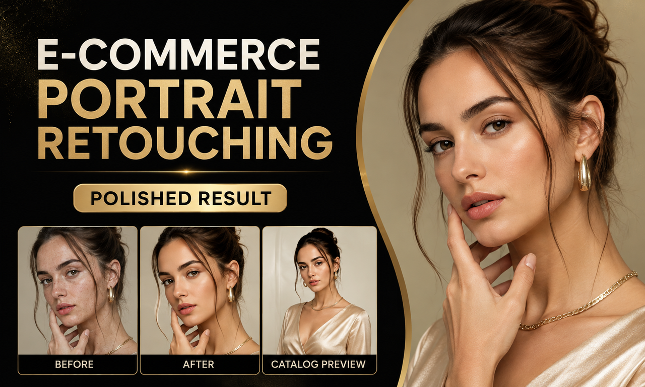 I will create portrait retouching for e-commerce stores focused on a polished result
