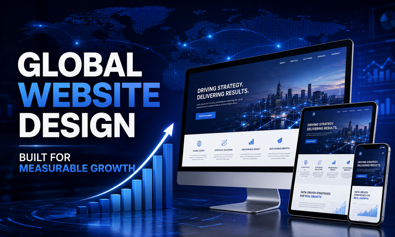 I will create website design for global organizations focused on measurable growth