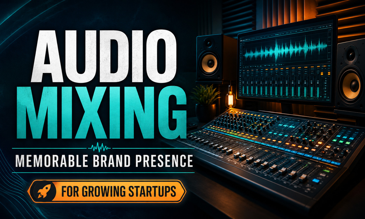 I will deliver audio mixing for growing startups focused on a memorable brand presence