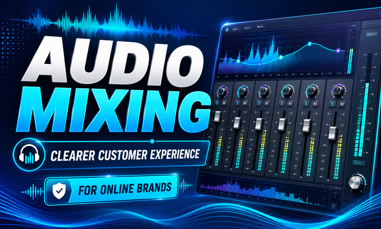 I will deliver audio mixing for online brands focused on a clearer customer experience