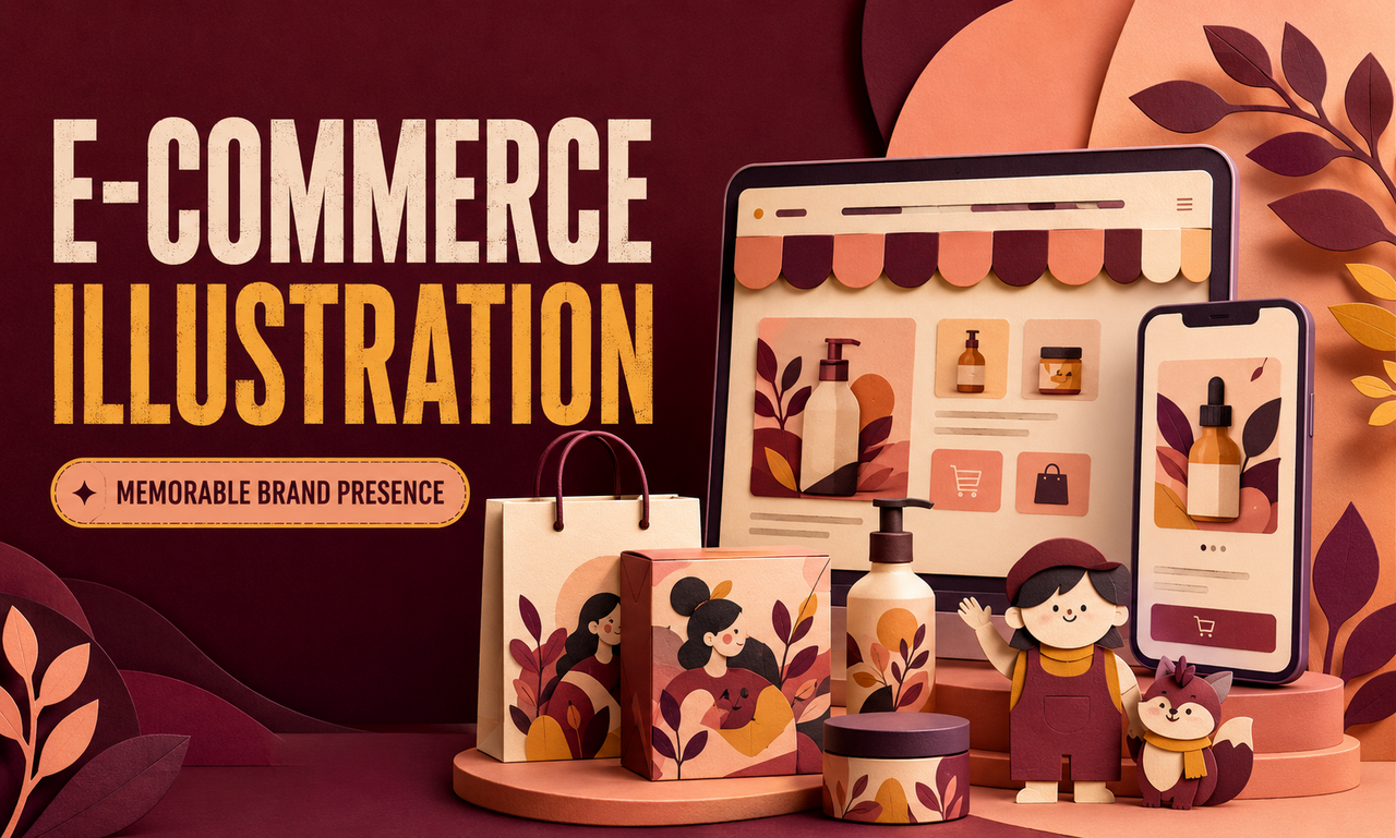 I will deliver illustration for e-commerce stores focused on a memorable brand presence