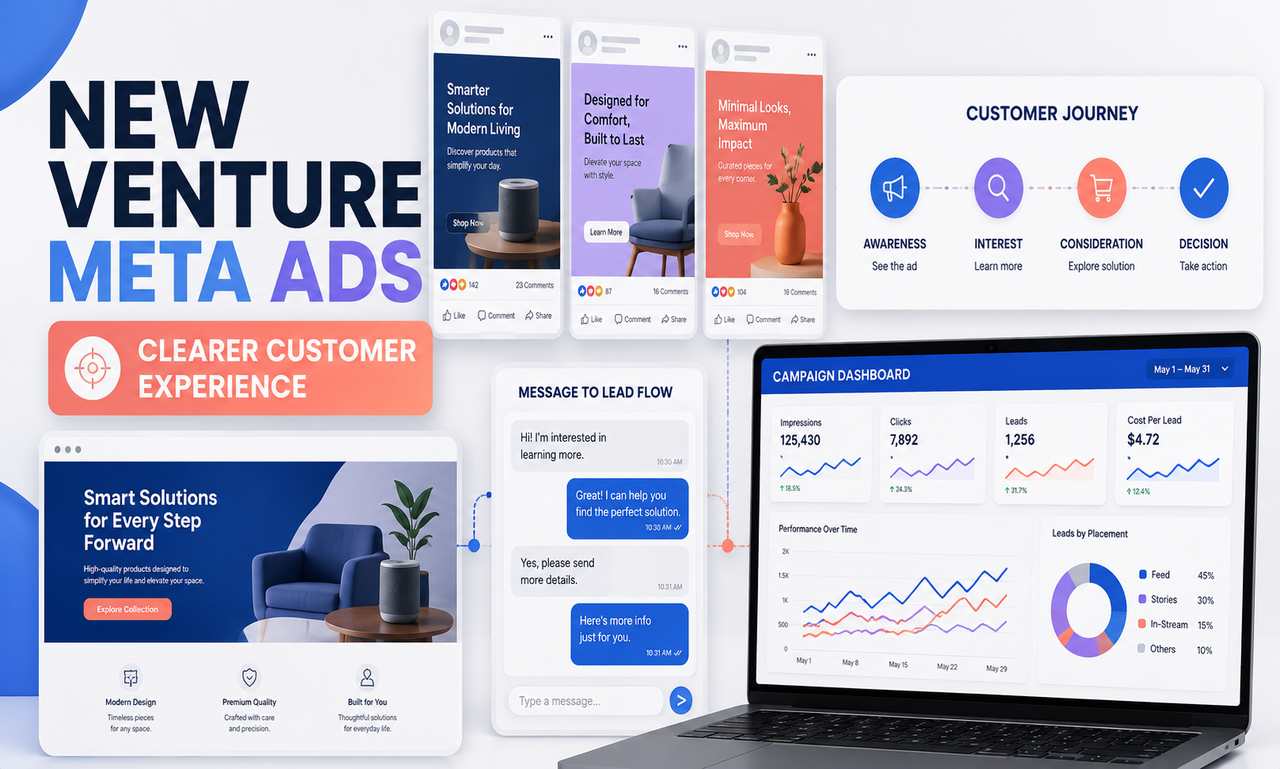 I will deliver meta ads for new ventures focused on a clearer customer experience