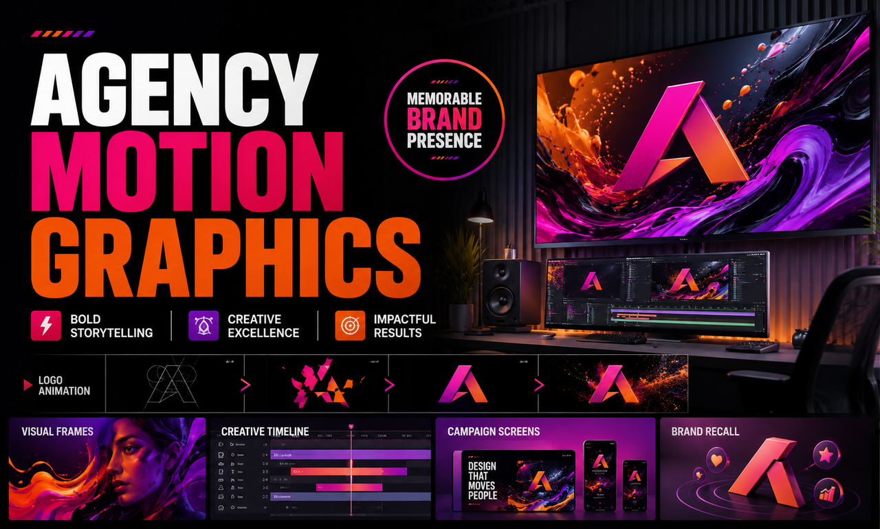 I will deliver motion graphics for creative agencies focused on a memorable brand presence