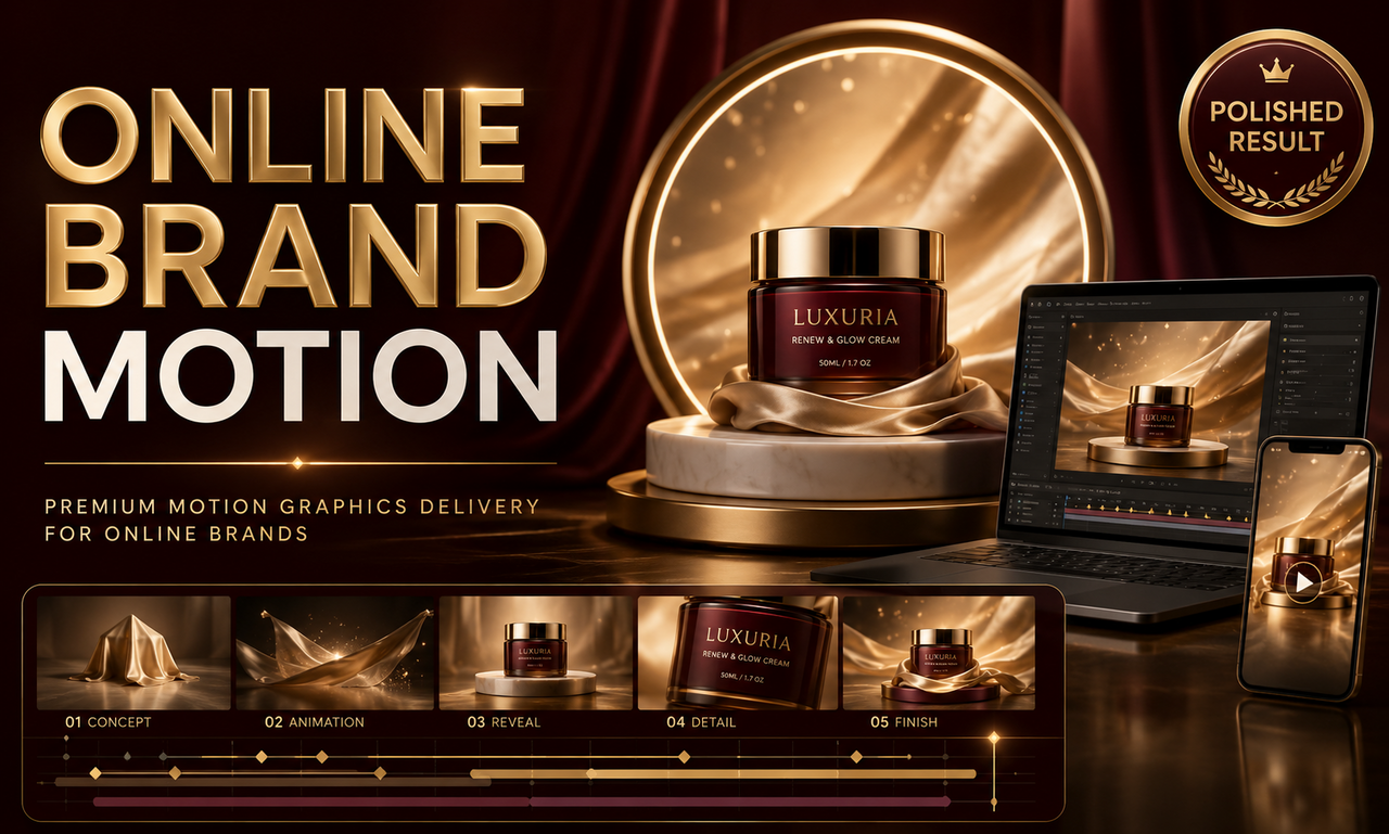 I will deliver motion graphics for online brands focused on a polished result