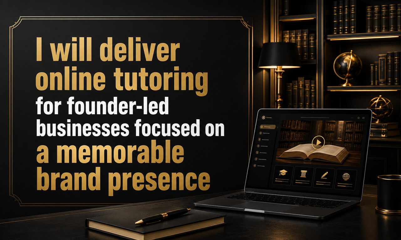 I will deliver online tutoring for founder-led businesses focused on a memorable brand presence