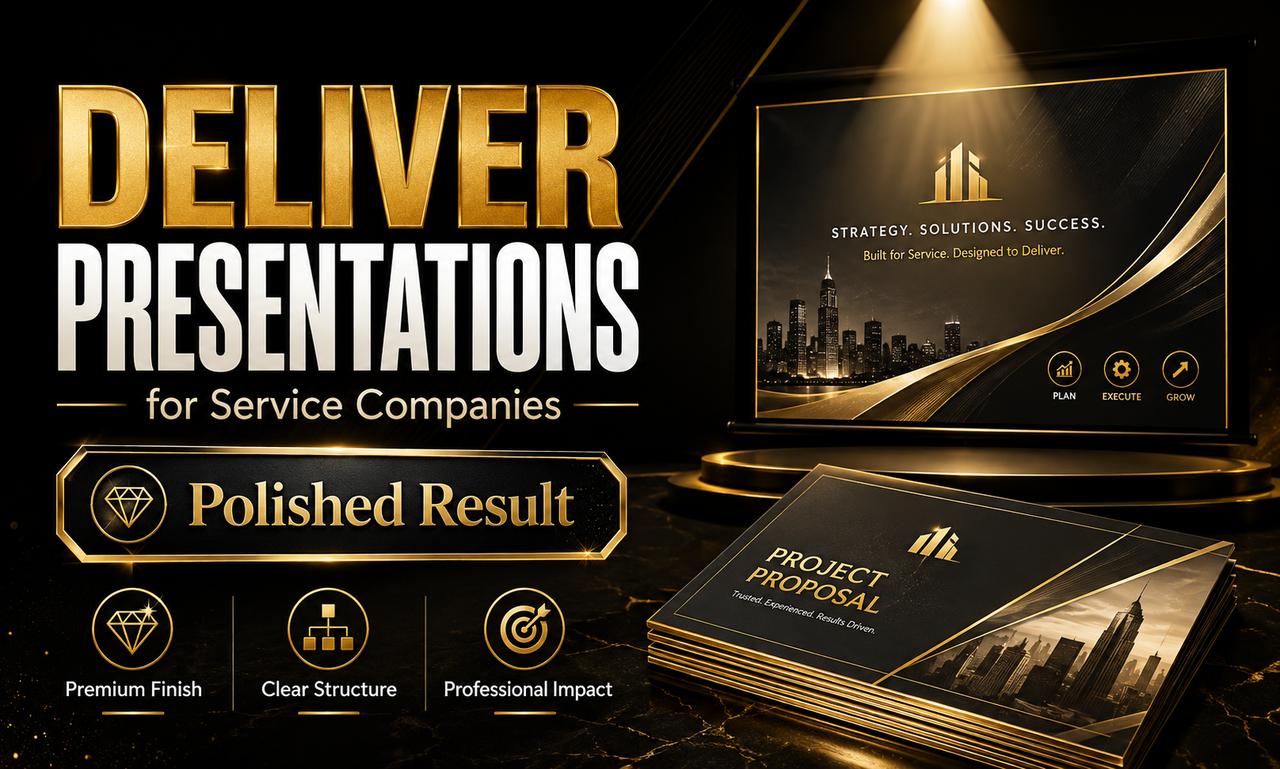 I will deliver presentations for service companies focused on a polished result