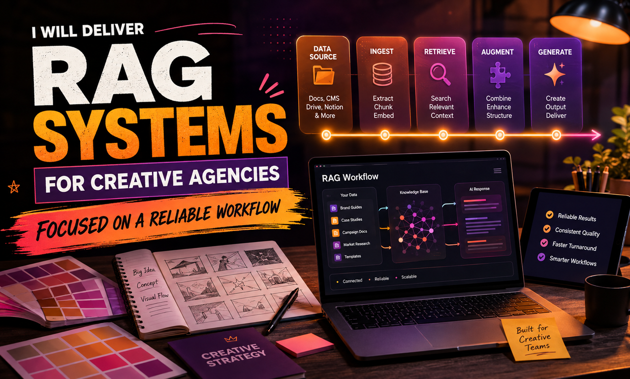 I will deliver rag systems for creative agencies focused on a reliable workflow