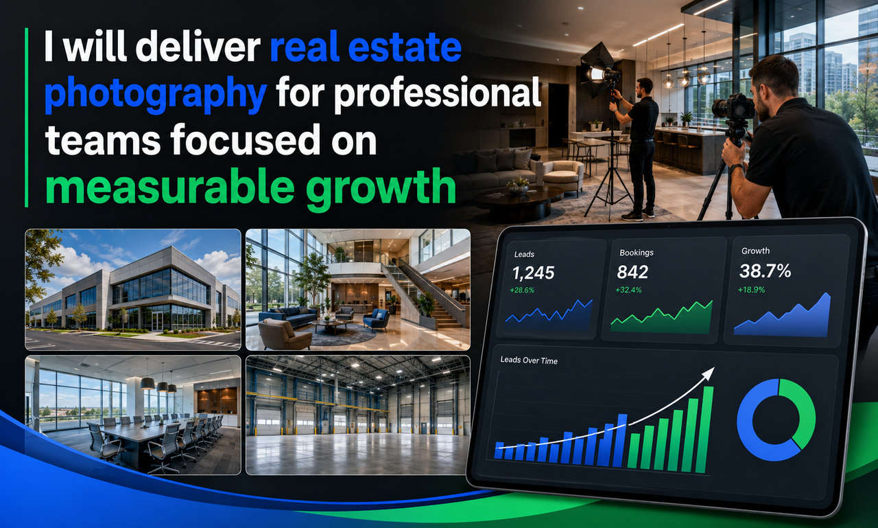 I will deliver real estate photography for professional teams focused on measurable growth