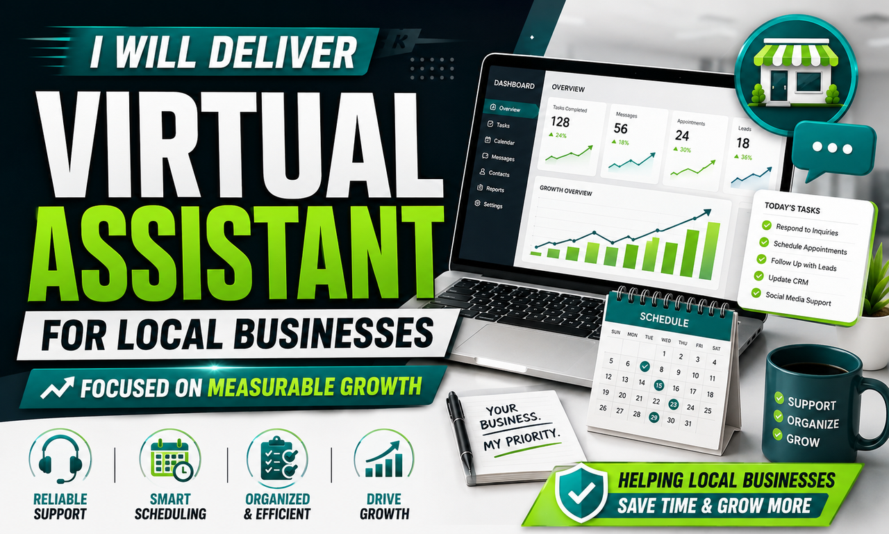 I will deliver virtual assistant for local businesses focused on measurable growth