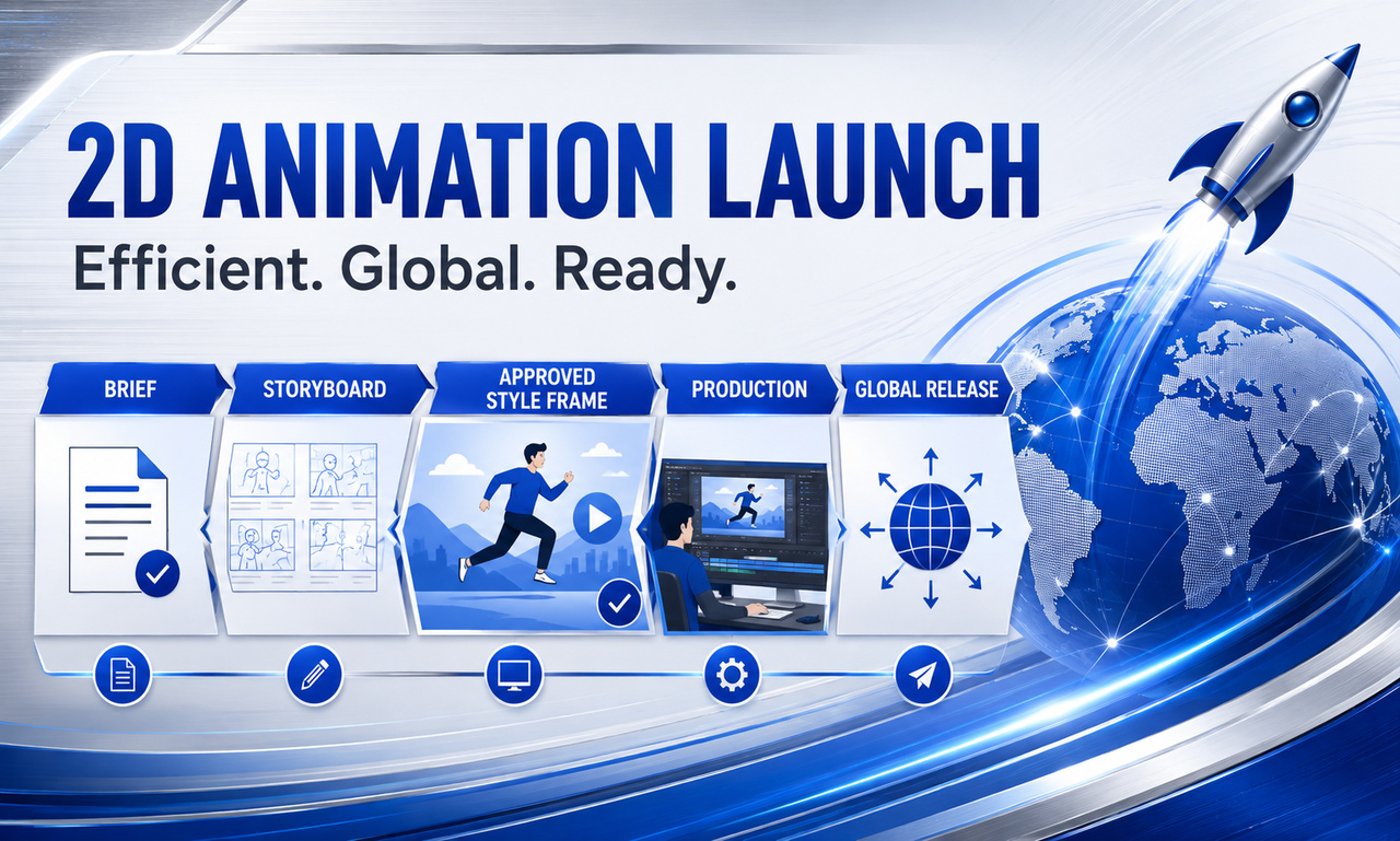 I will design 2d animation for global organizations focused on an efficient launch
