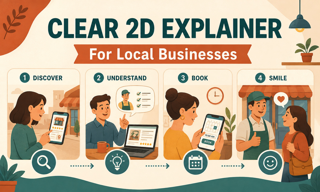 I will design 2d animation for local businesses focused on a clearer customer experience