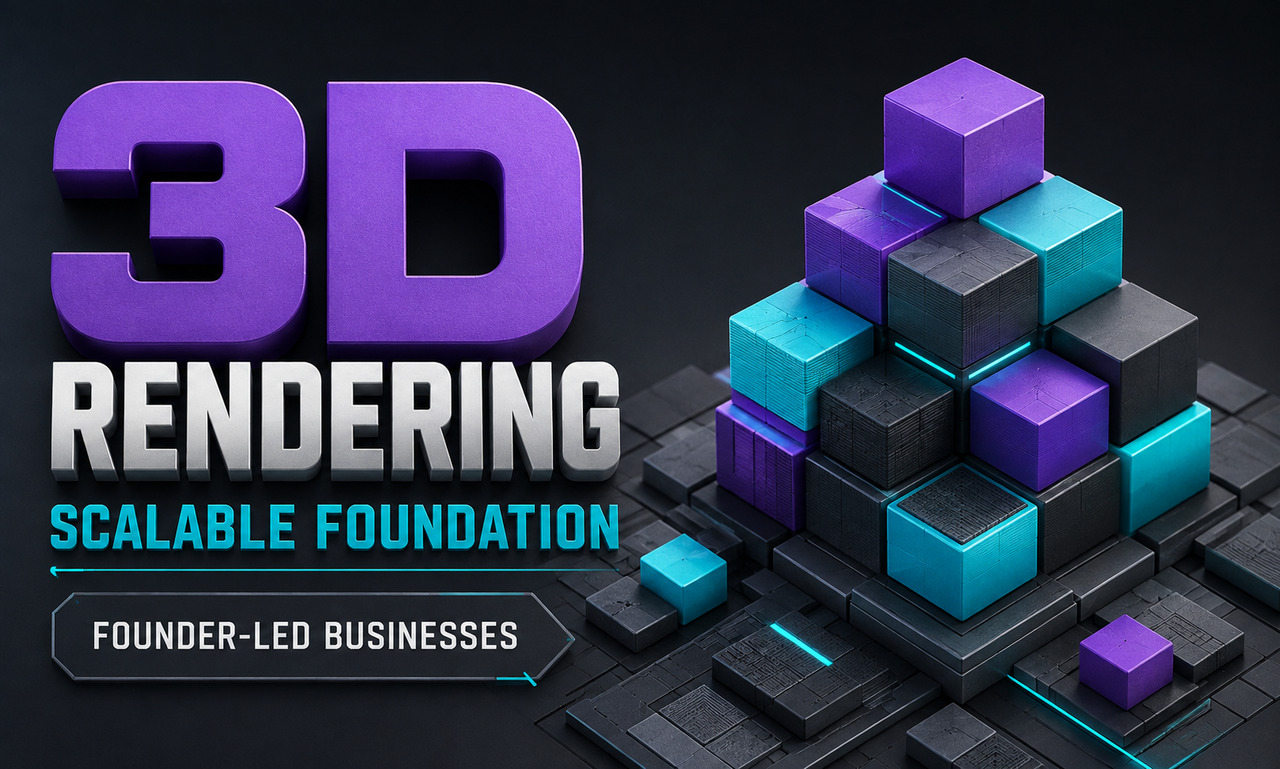 I will design 3d rendering for founder-led businesses focused on a scalable foundation
