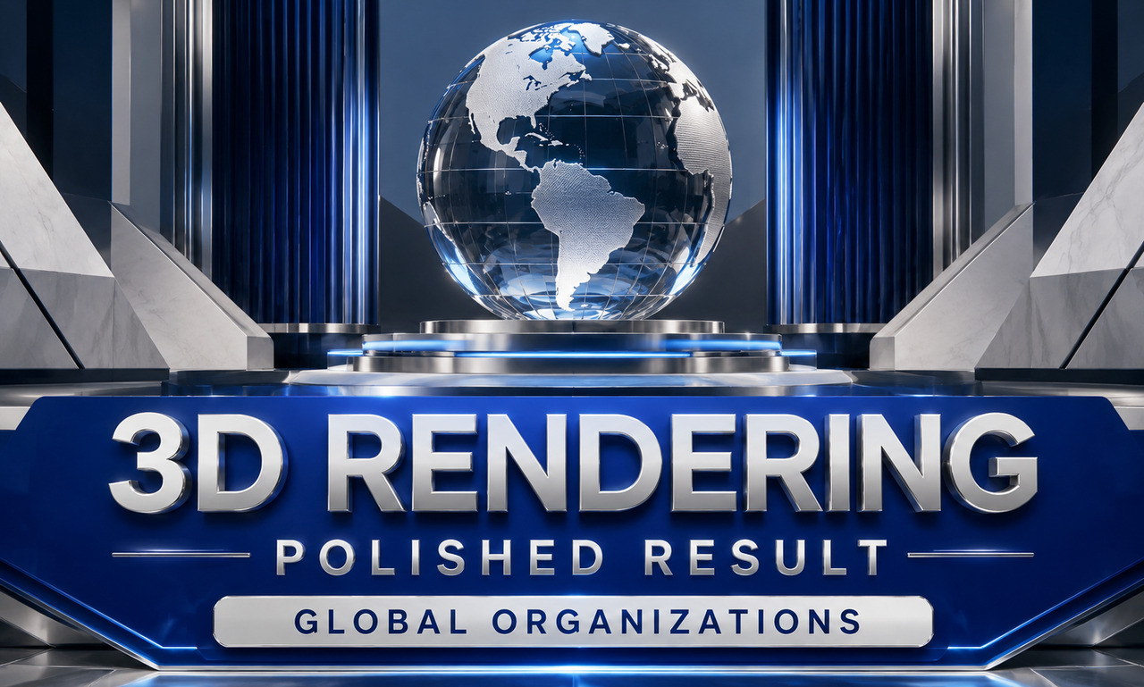 I will design 3d rendering for global organizations focused on a polished result