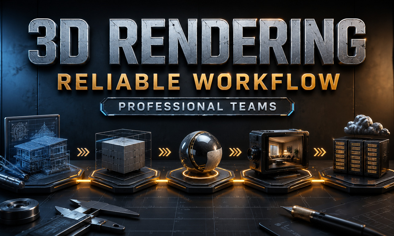 I will design 3d rendering for professional teams focused on a reliable workflow