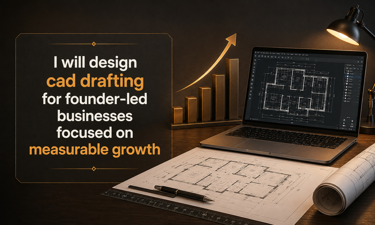 I will design cad drafting for founder-led businesses focused on measurable growth