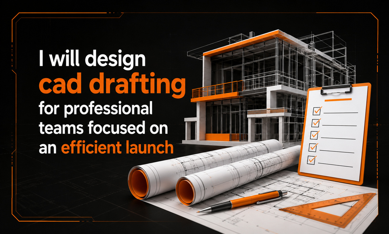 I will design cad drafting for professional teams focused on an efficient launch