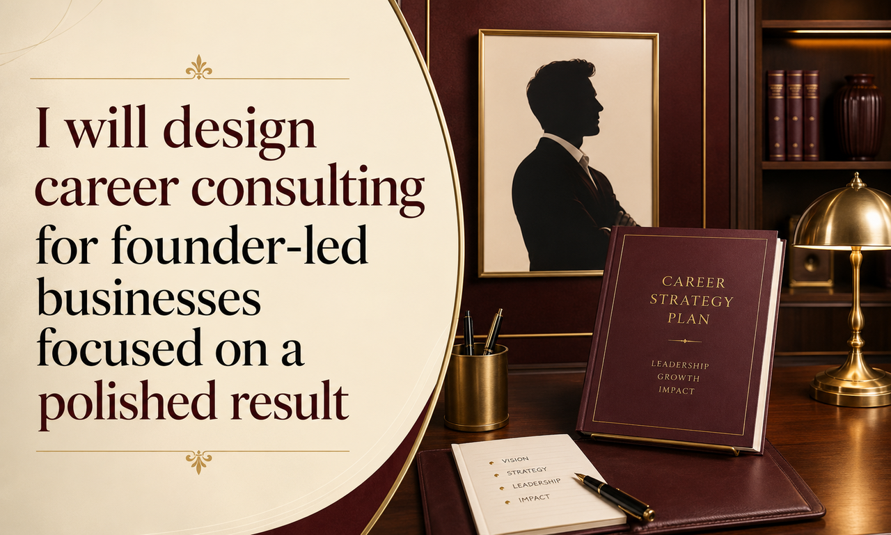 I will design career consulting for founder-led businesses focused on a polished result