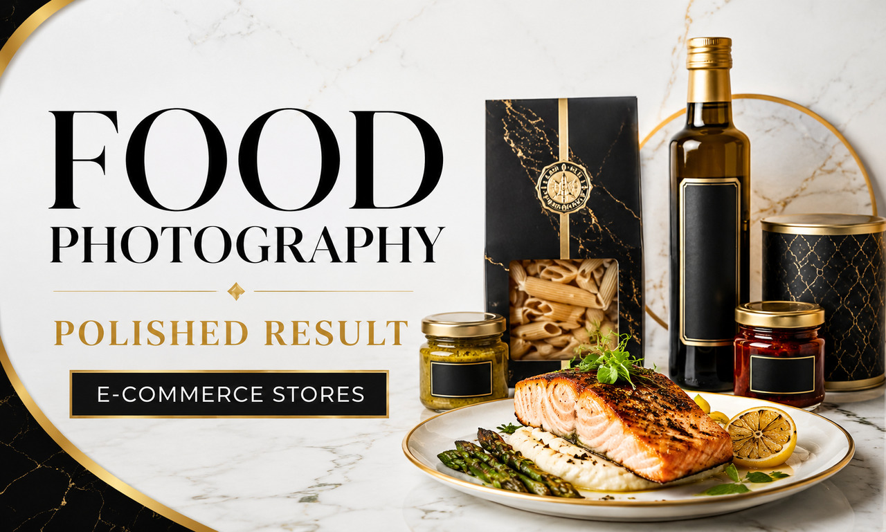 I will design food photography for e-commerce stores focused on a polished result