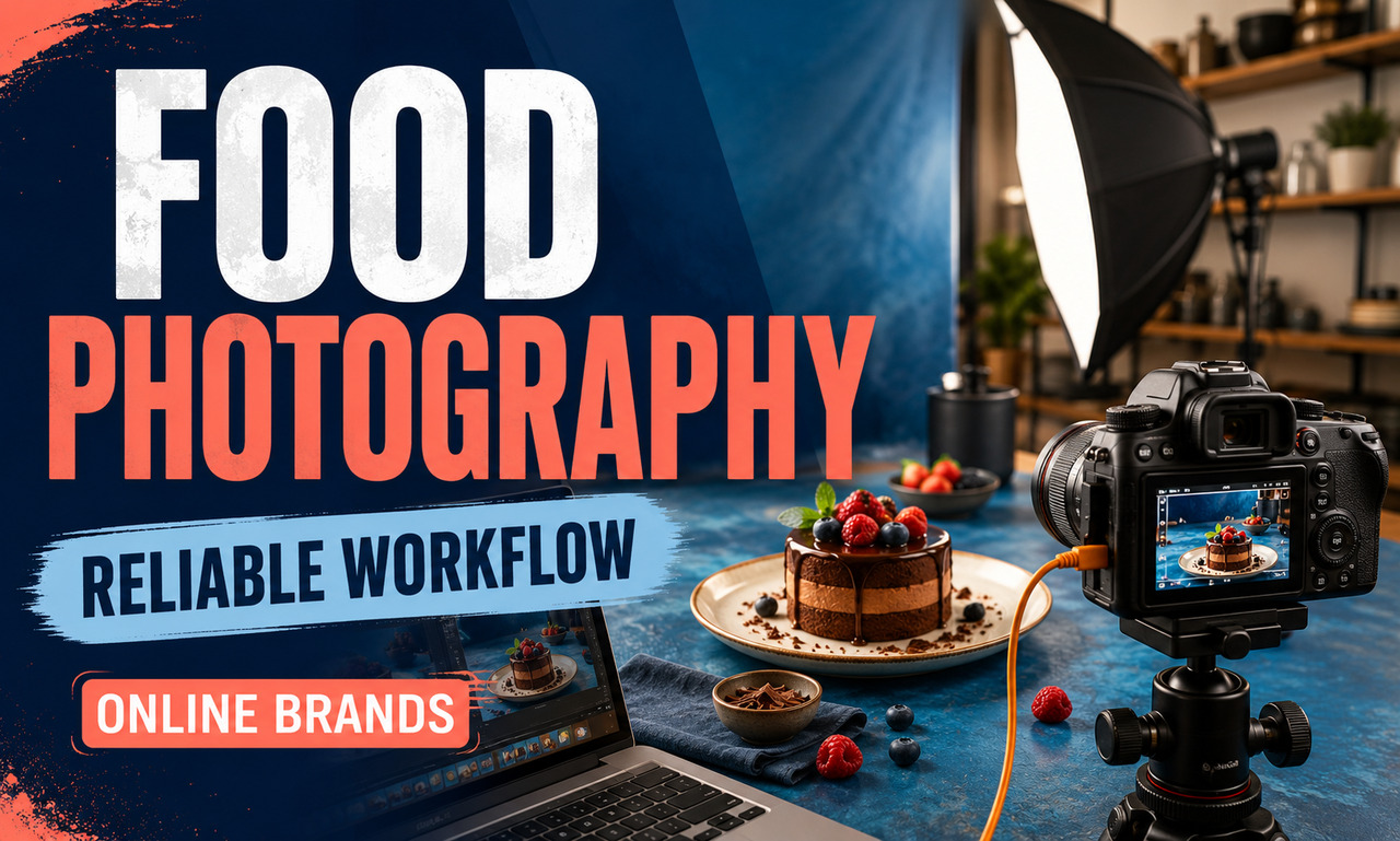 I will design food photography for online brands focused on a reliable workflow