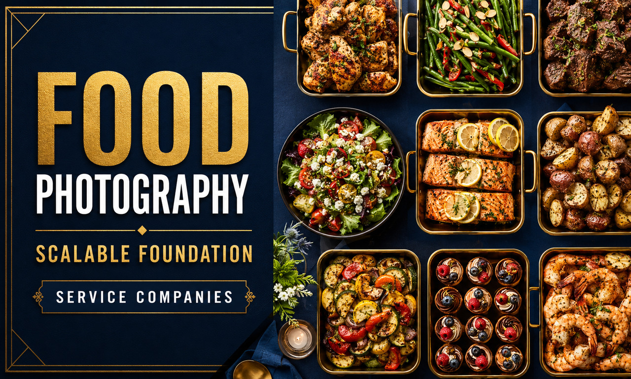 I will design food photography for service companies focused on a scalable foundation