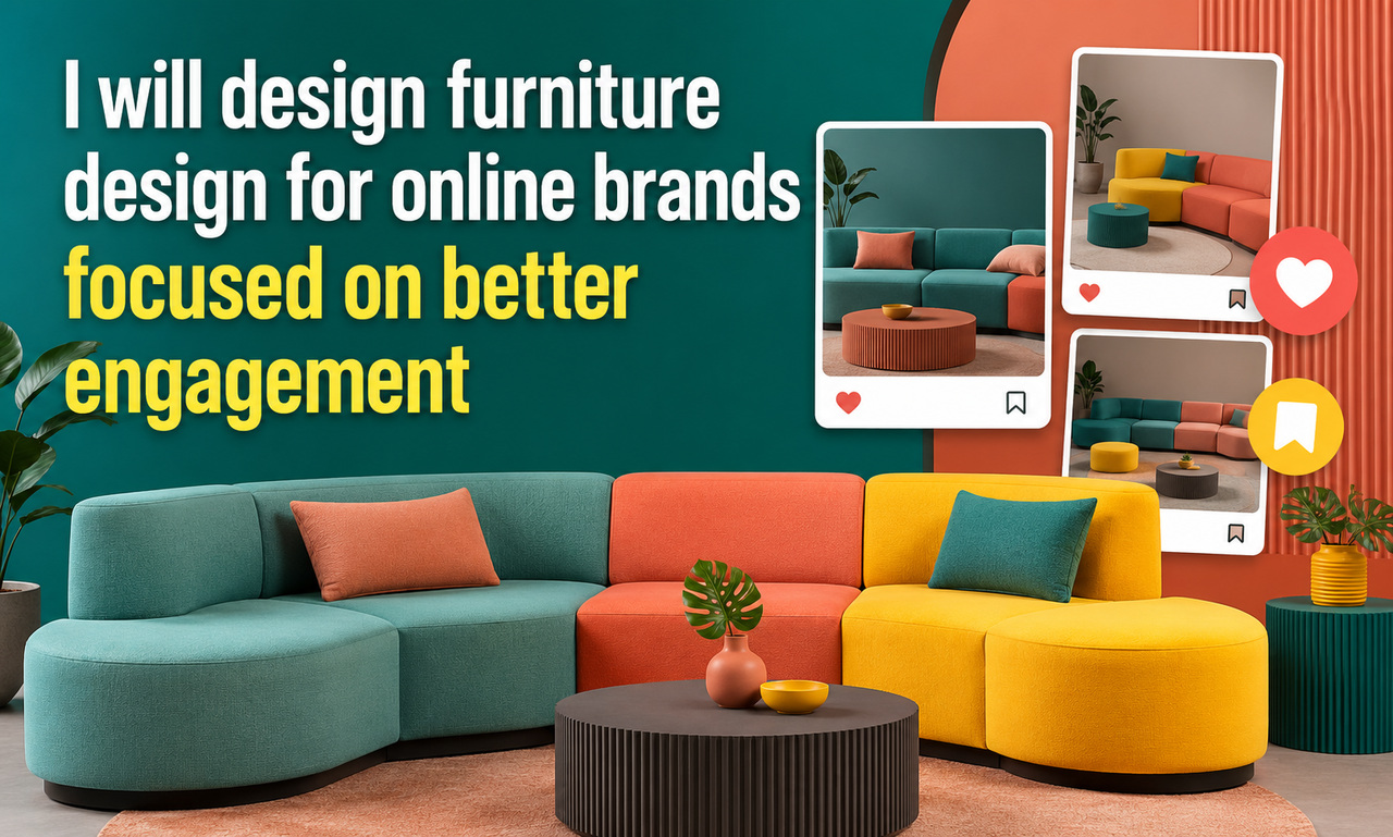 I will design furniture design for online brands focused on better engagement