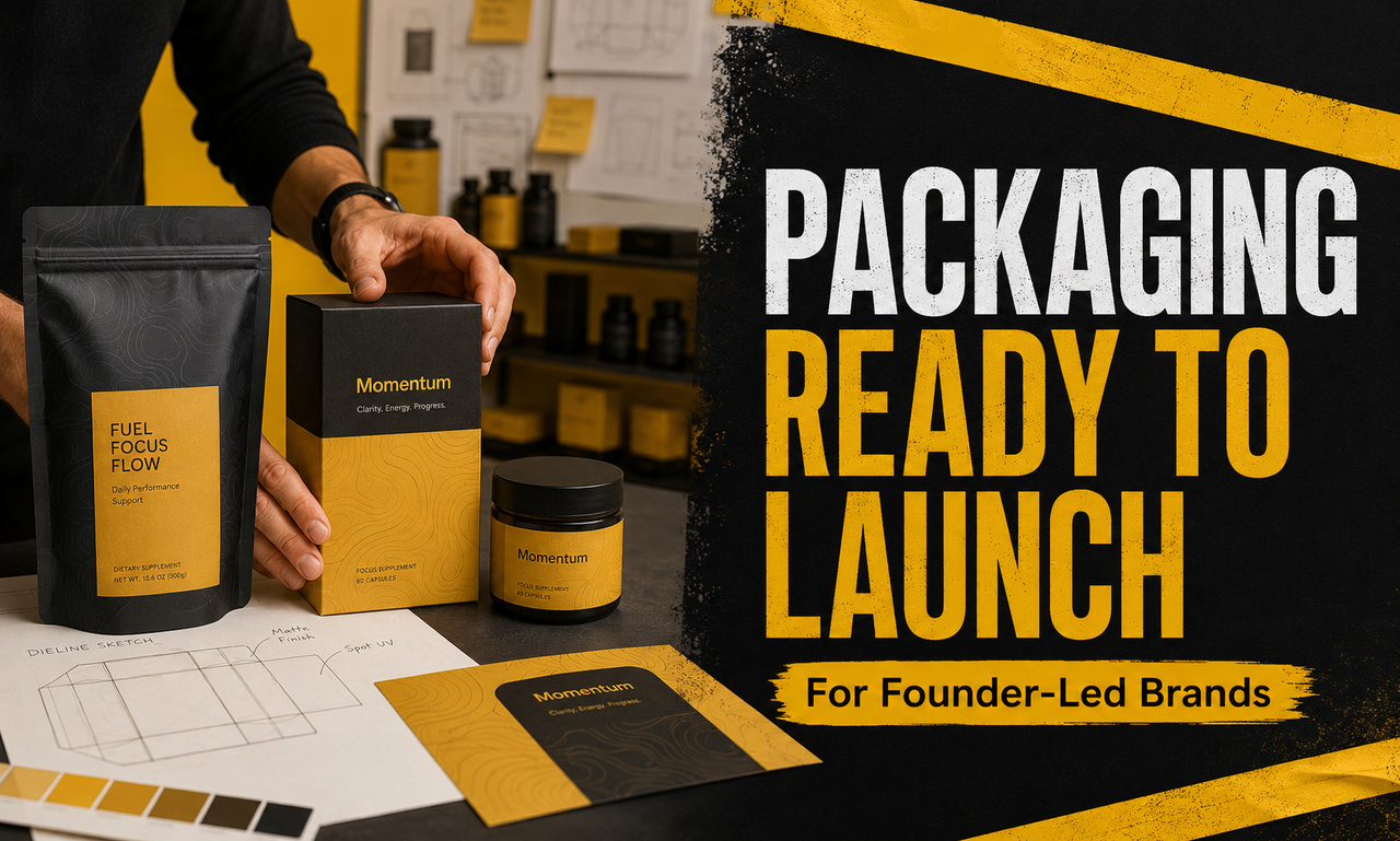 I will design packaging design for founder-led businesses focused on an efficient launch