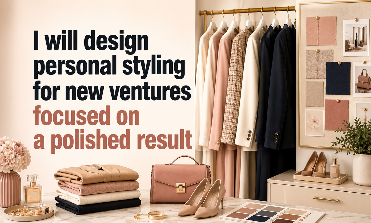 I will design personal styling for new ventures focused on a polished result