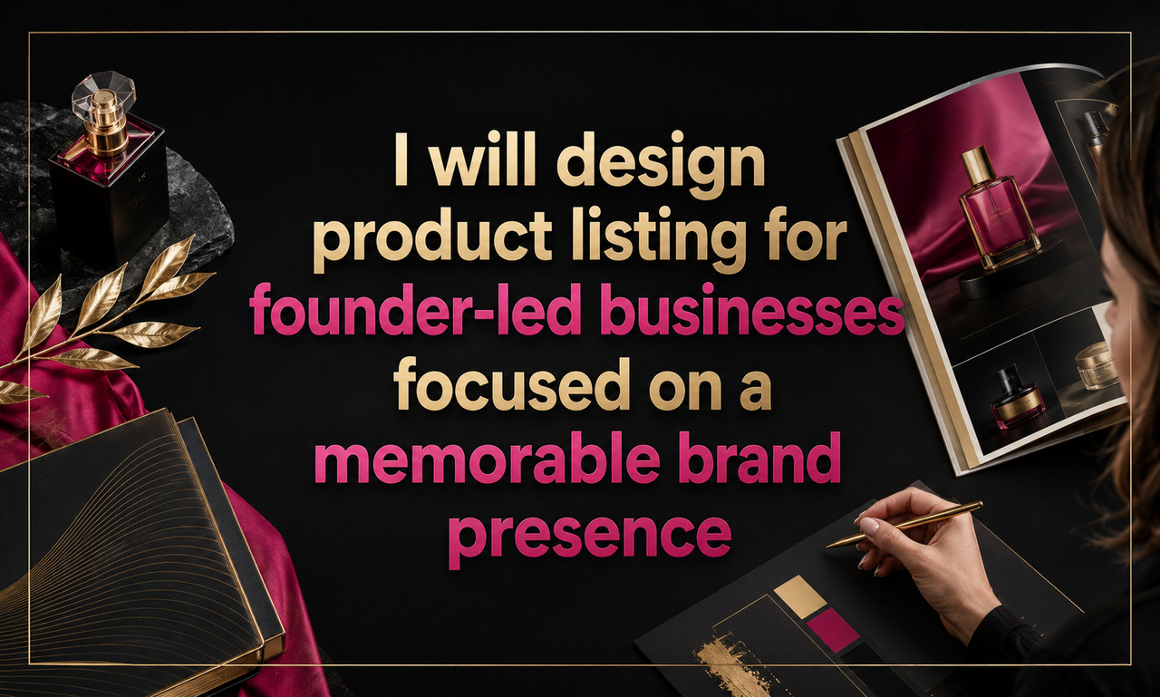 I will design product listing for founder-led businesses focused on a memorable brand presence